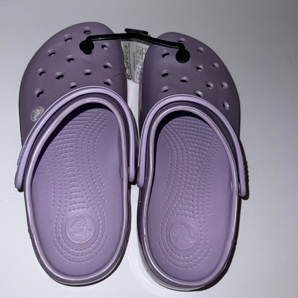 CROCS Crocband Clogs Shoes #205834-5PC Purple Glitter Unisex Women's 8/Men's 6 - Picture 3 of 5